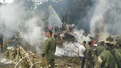 مقتل 66 على الأقل فى حادث تحطم طائرة عسكرية فى كولومبيا
