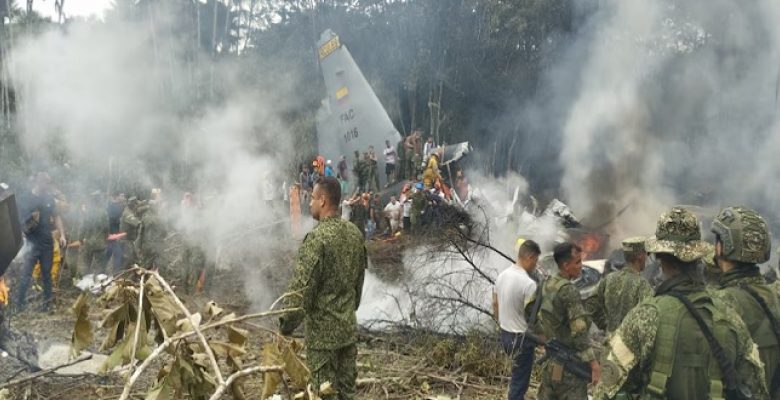 مقتل 66 على الأقل فى حادث تحطم طائرة عسكرية فى كولومبيا